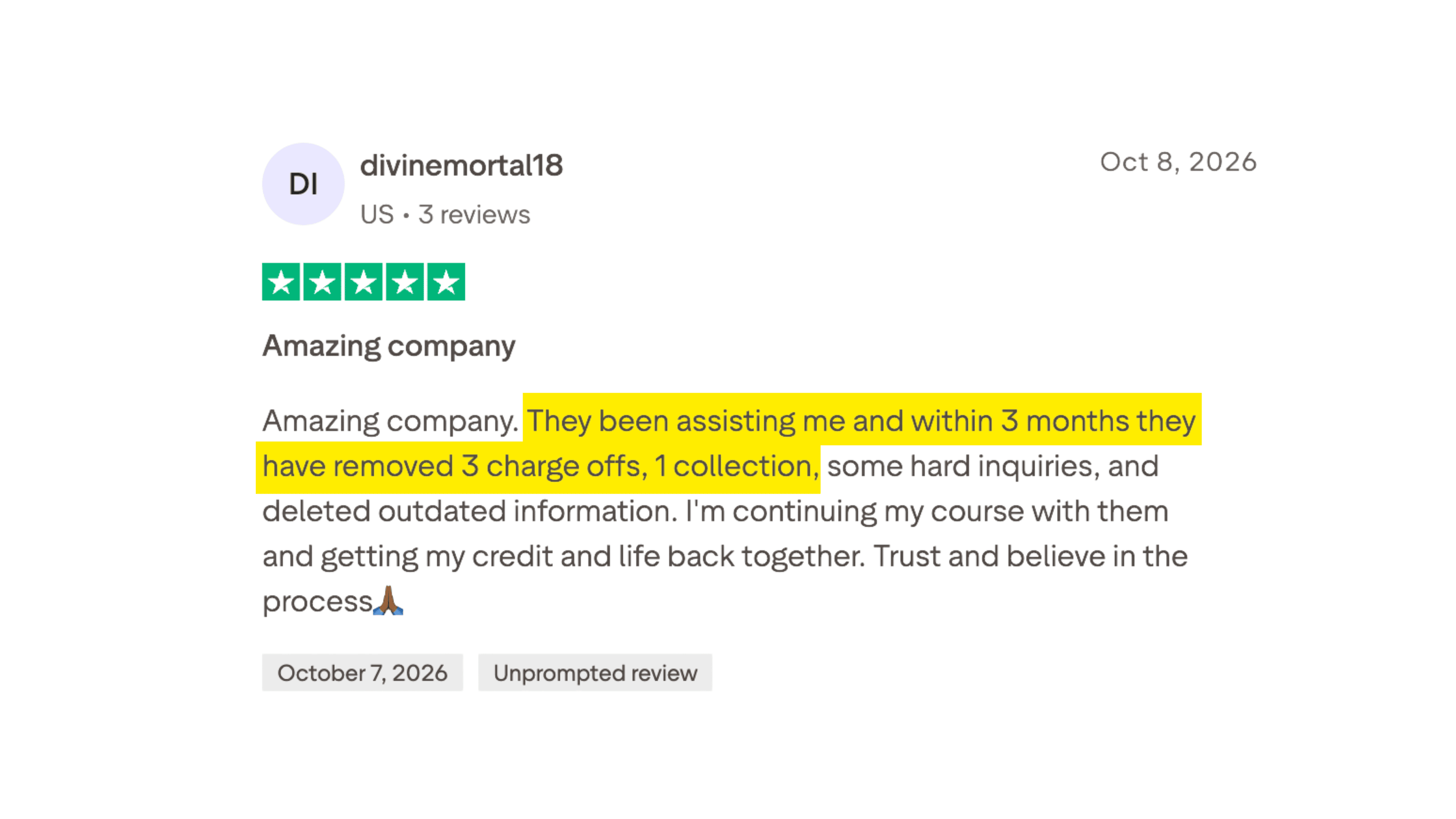 Client made it to the 700+ club in 6 months or less.