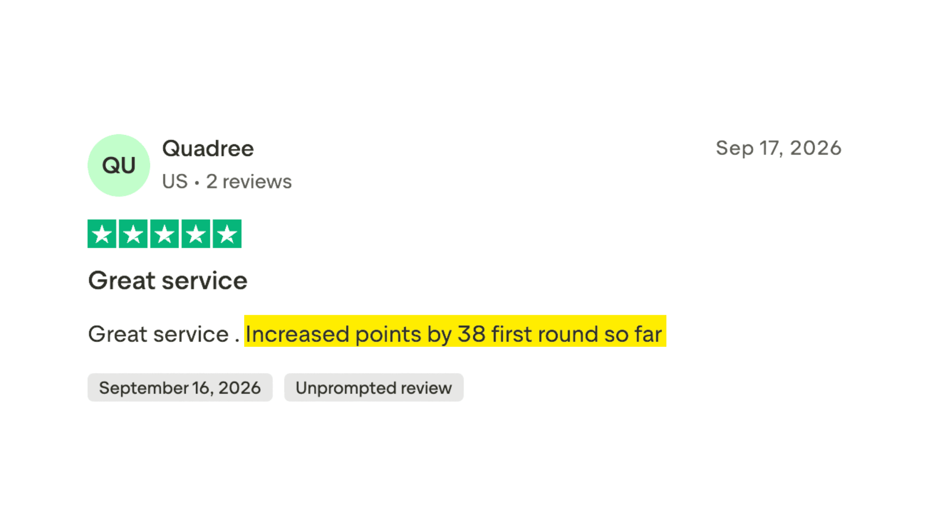 Client made it to the 700+ club in 6 months or less.