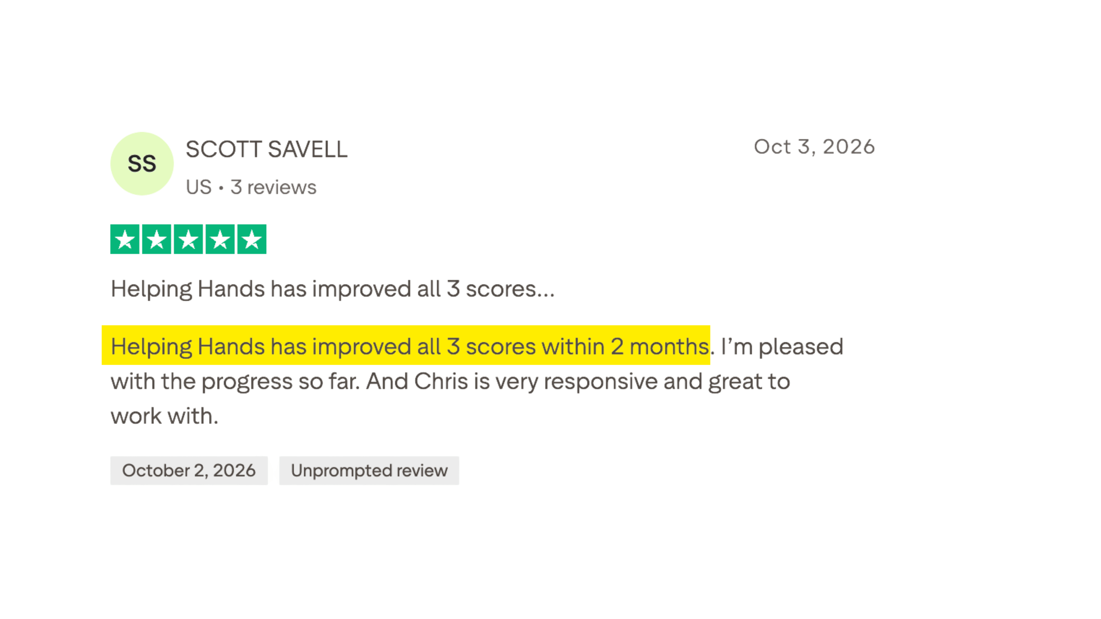 Client made it to the 700+ club in 6 months or less.