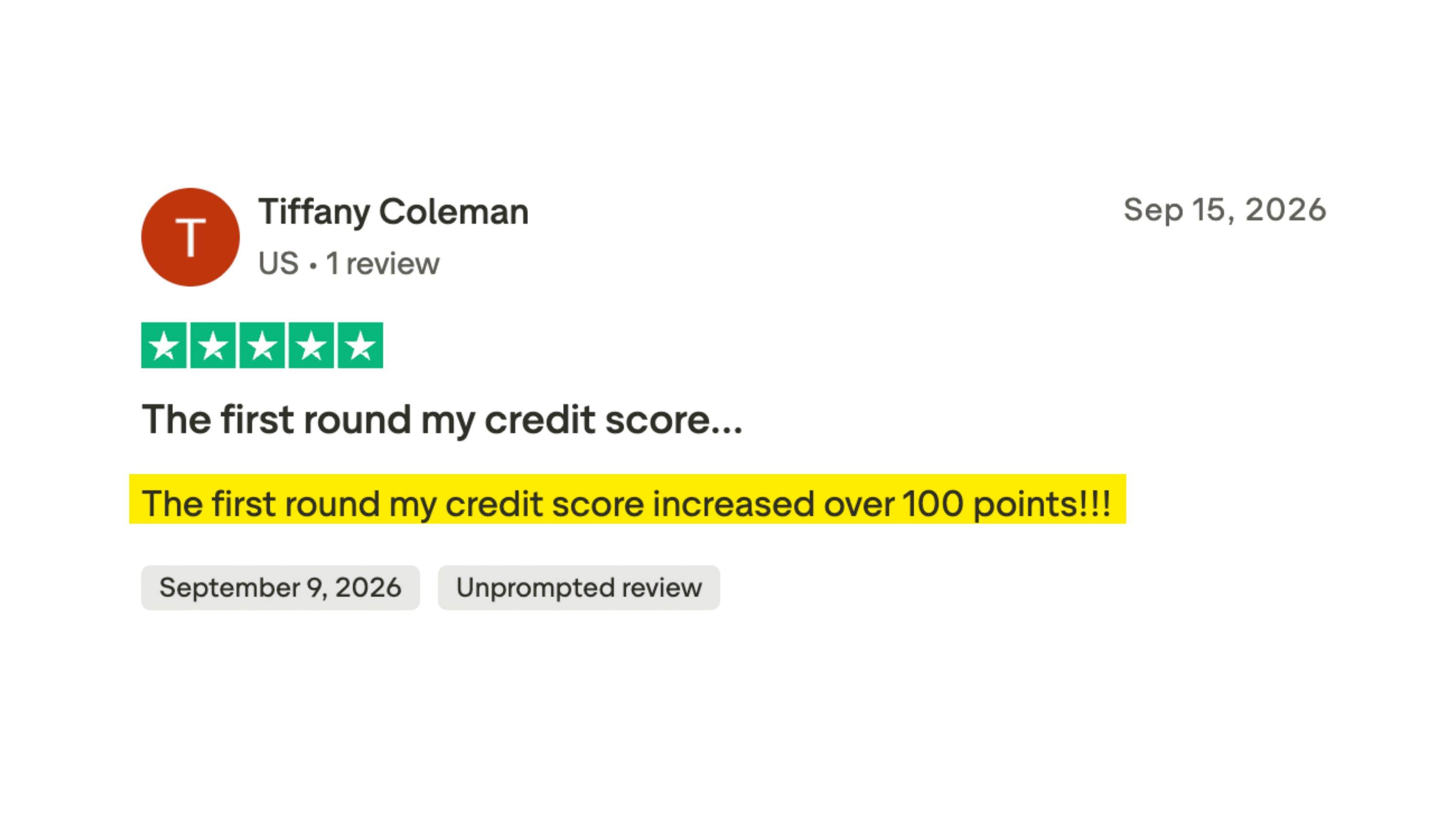 Client made it to the 700+ club in 6 months or less.