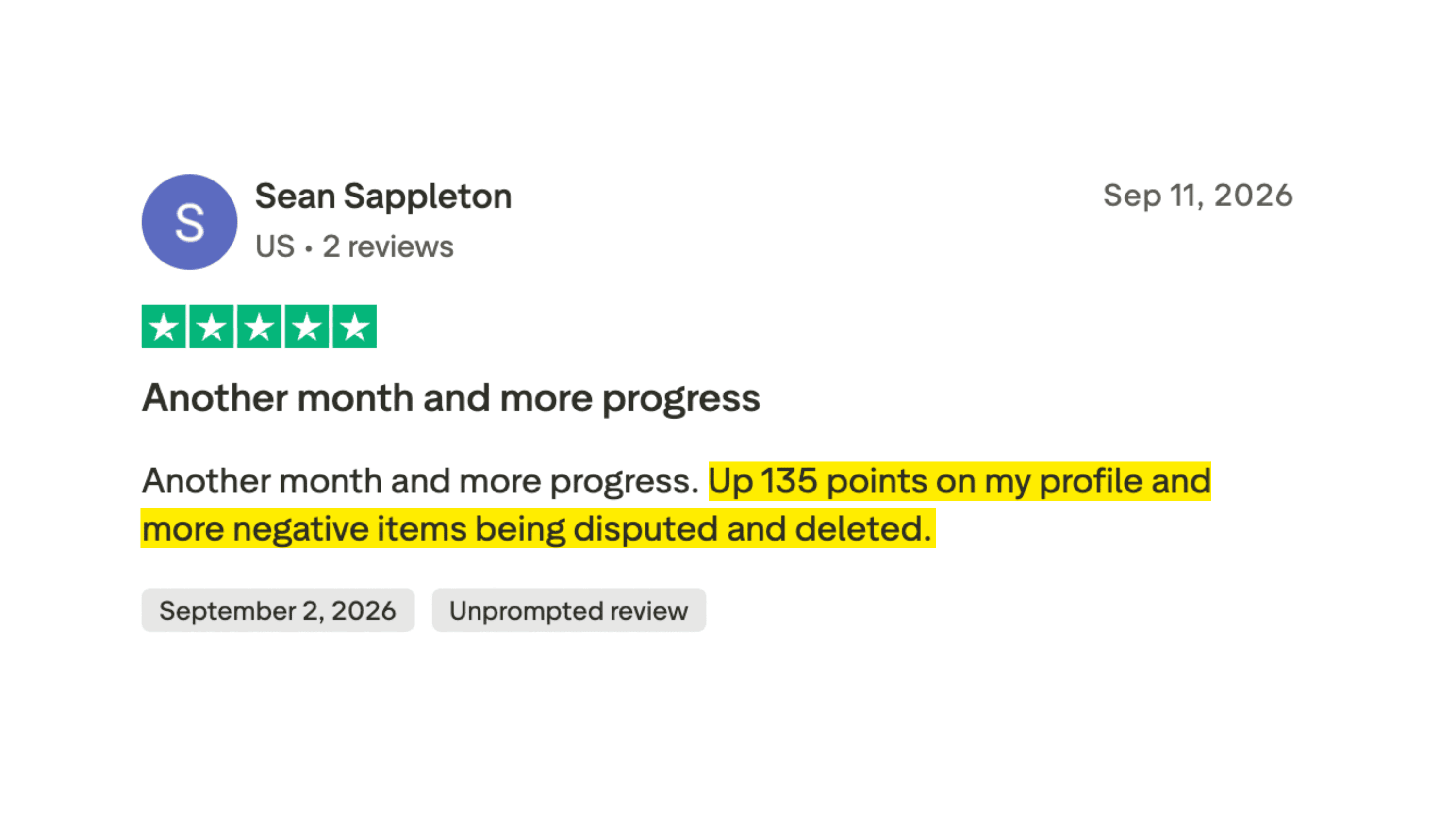 Client made it to the 700+ club in 6 months or less.