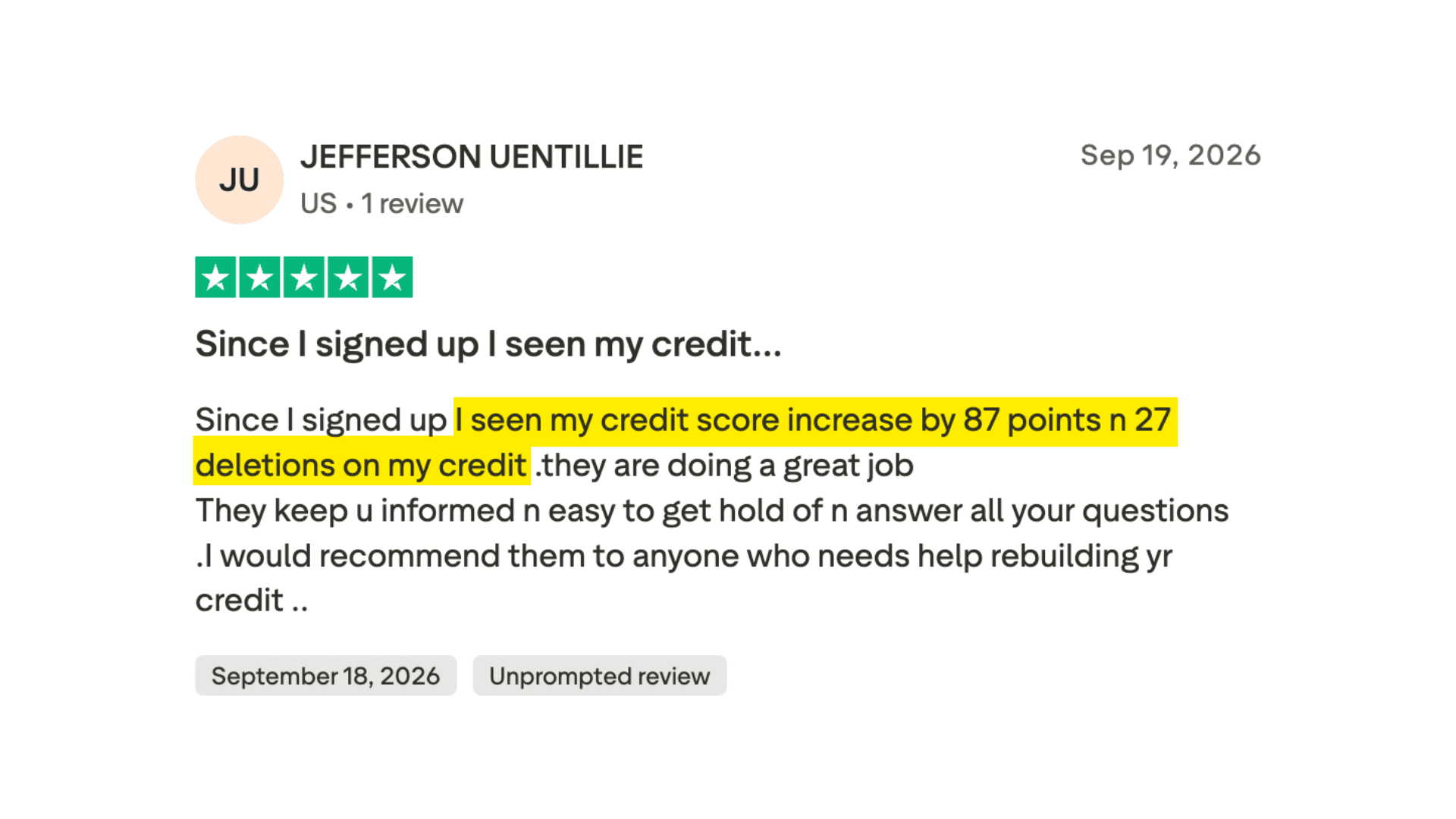 Client made it to the 700+ club in 6 months or less.