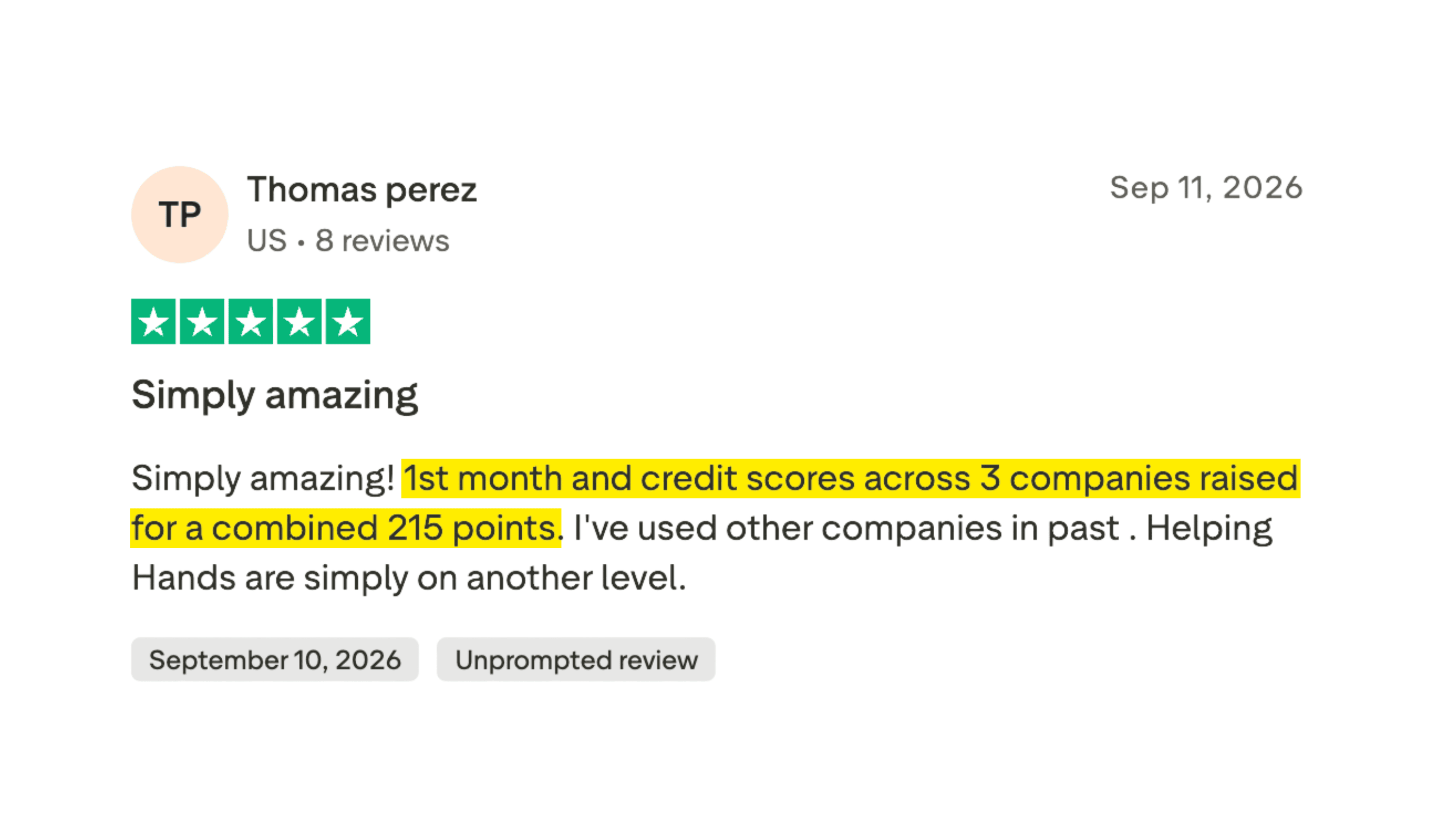 Client made it to the 700+ club in 6 months or less.