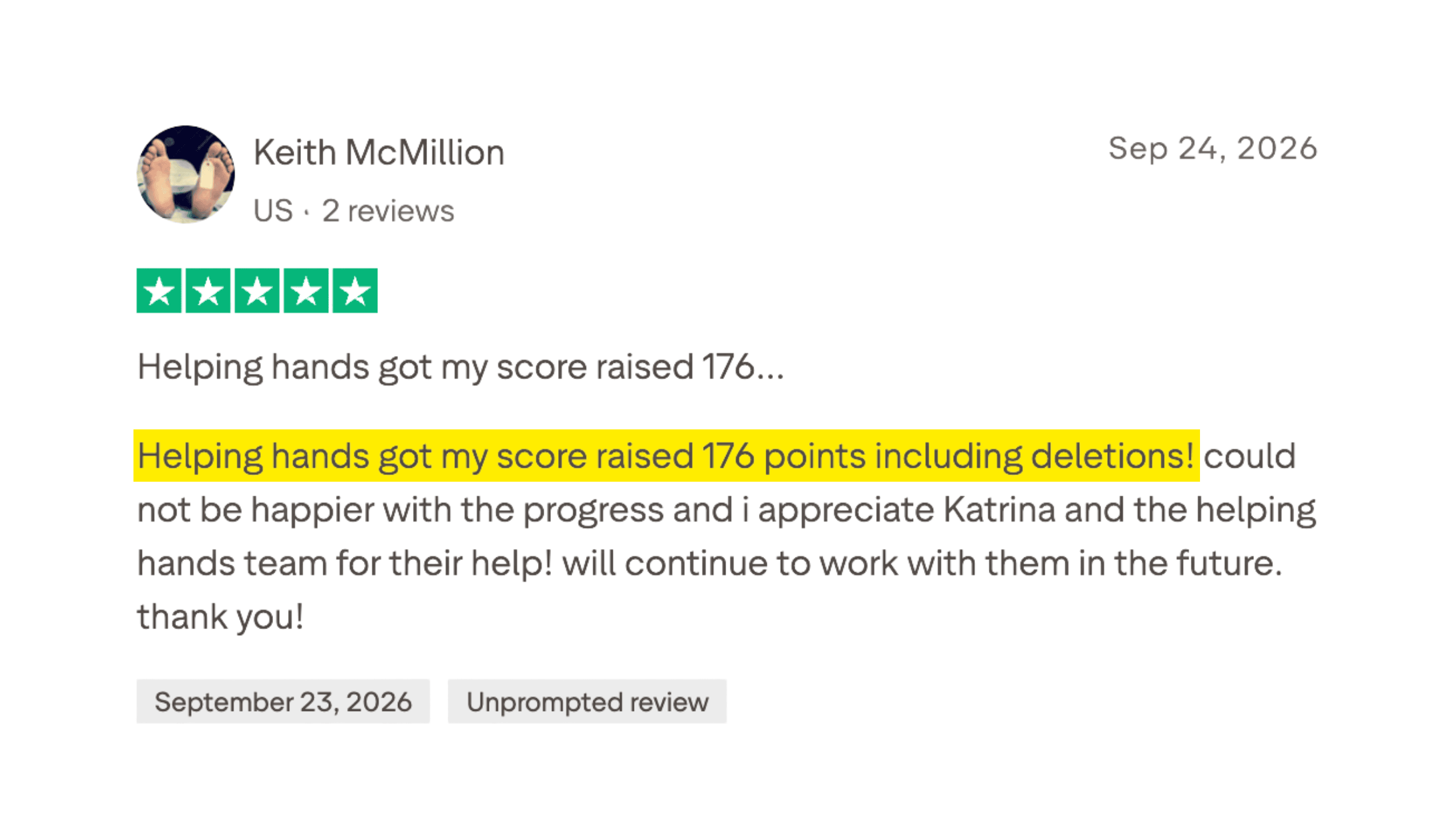 Client made it to the 700+ club in 6 months or less.