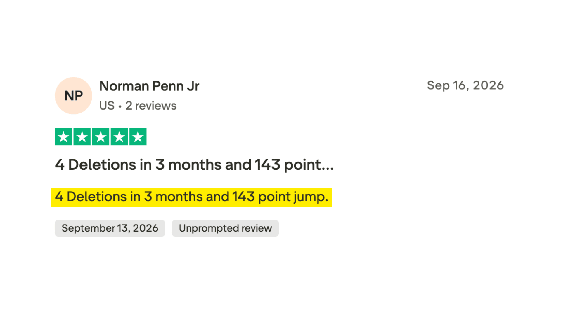 Client made it to the 700+ club in 6 months or less.