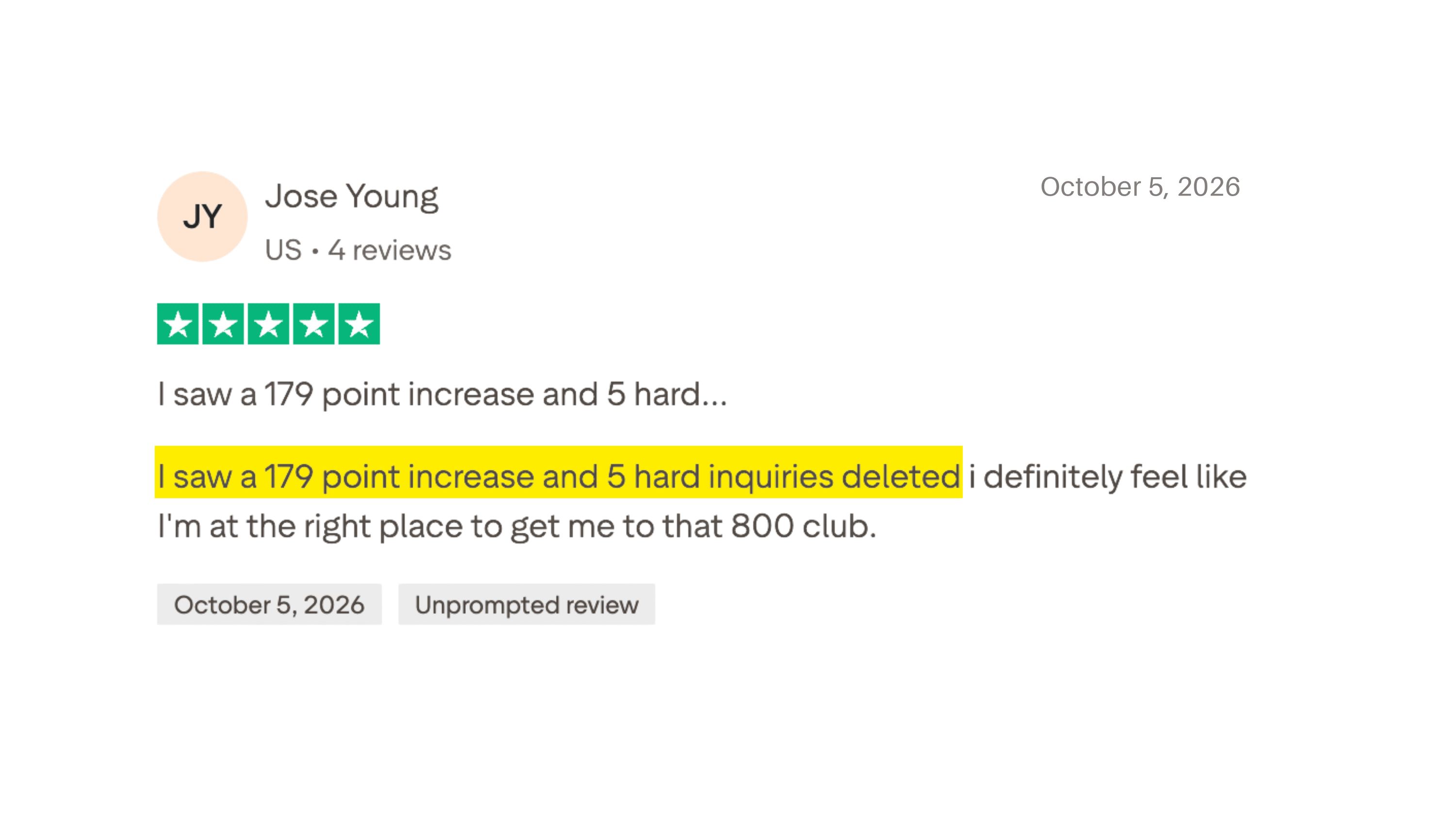 Client made it to the 700+ club in 6 months or less.